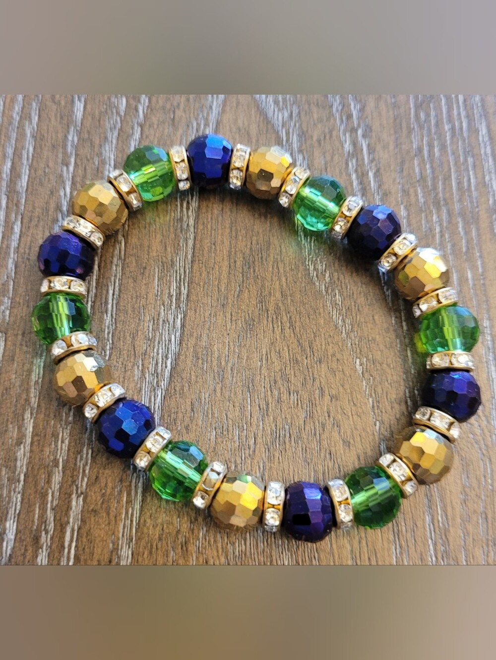 Mardi Gras Beaded Stretch Bracelet